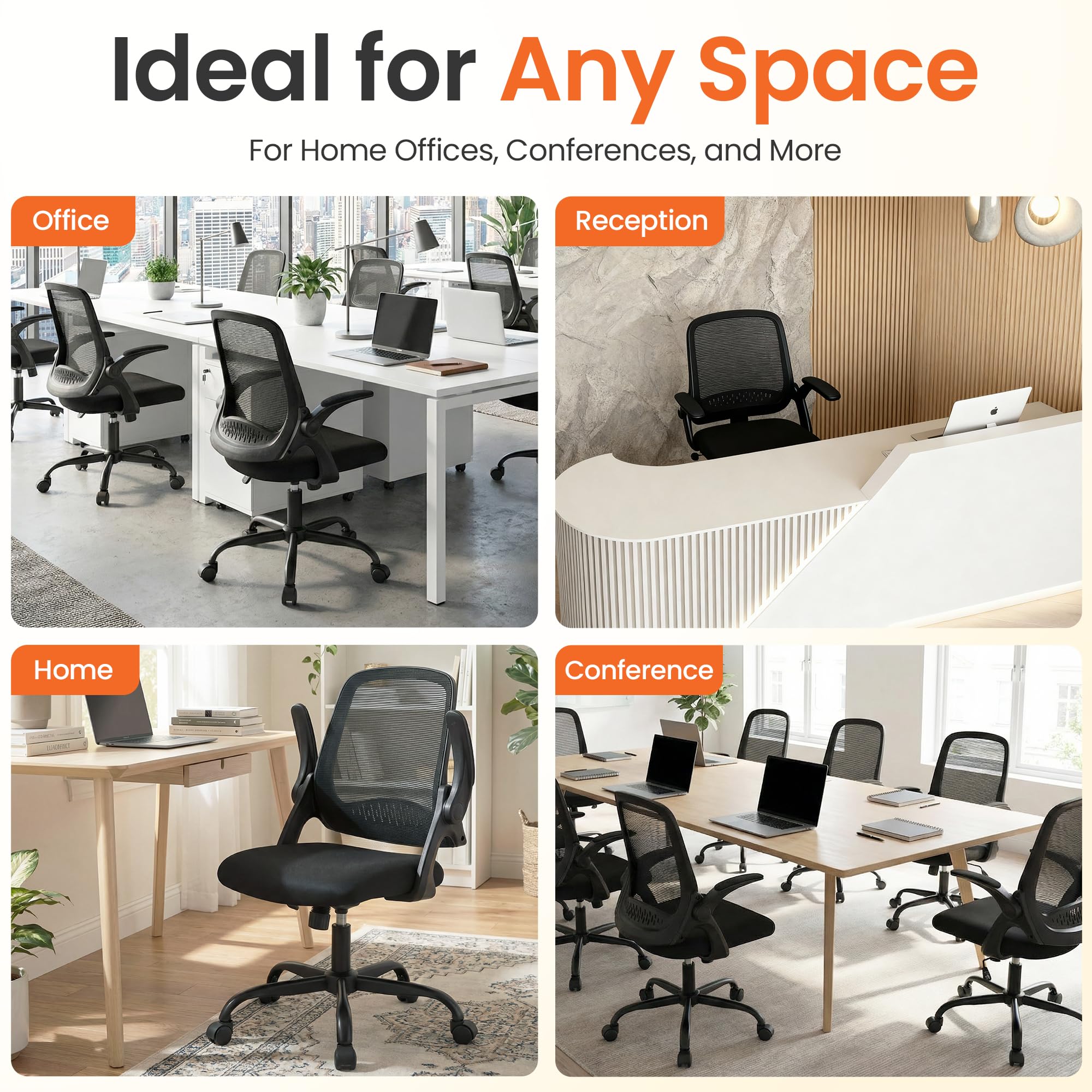 Neo Chair all-black design suits home office and gaming setups.