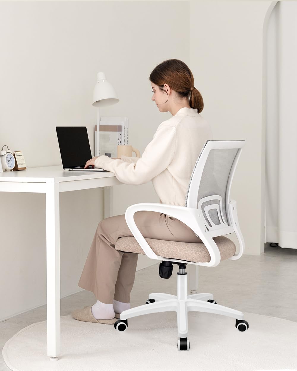 NEO CHAIR beige finish to fit modern home offices.