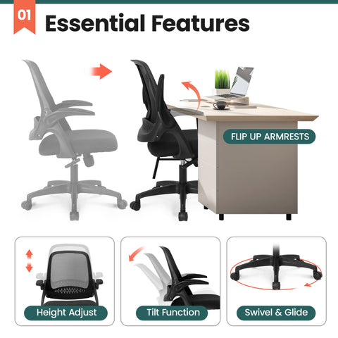 NEO CHAIR breathable mesh back promotes airflow and cool comfort during long sessions