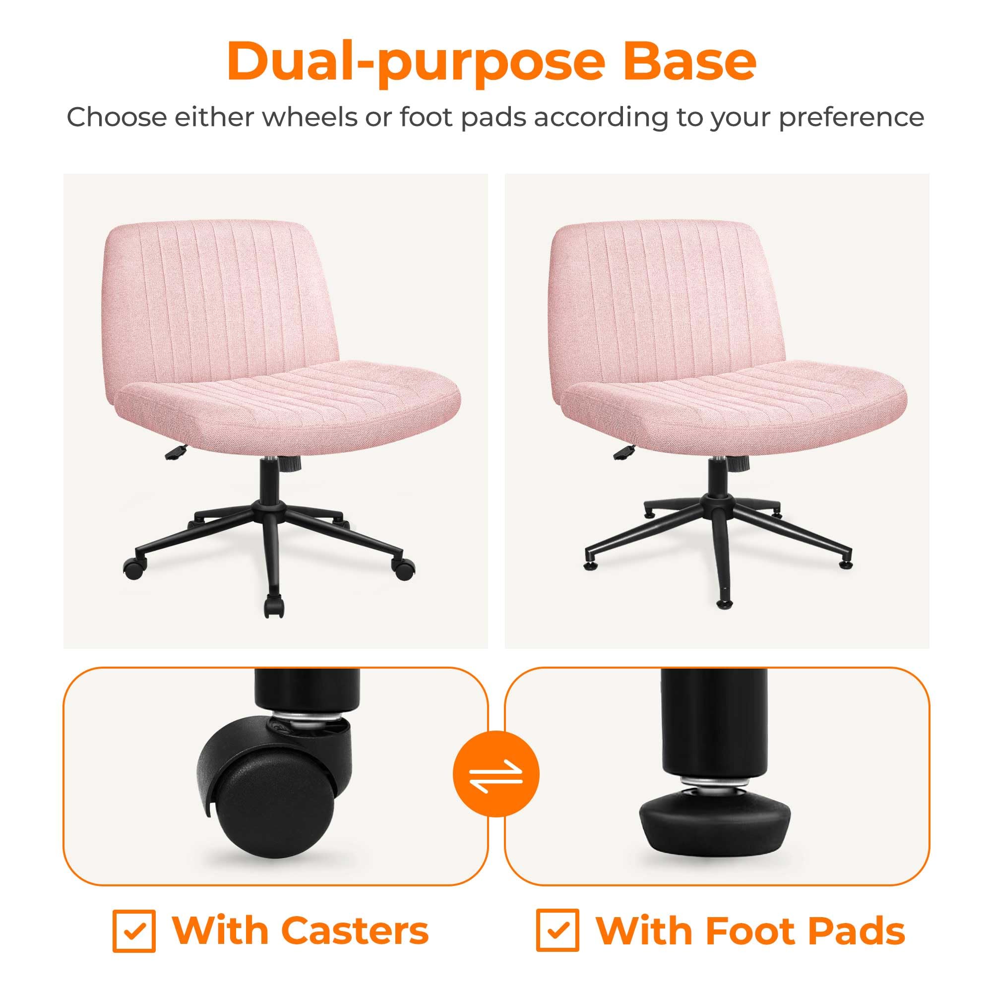 NEO CHAIR criss cross chair 360 swivel and tilt mechanism in pink