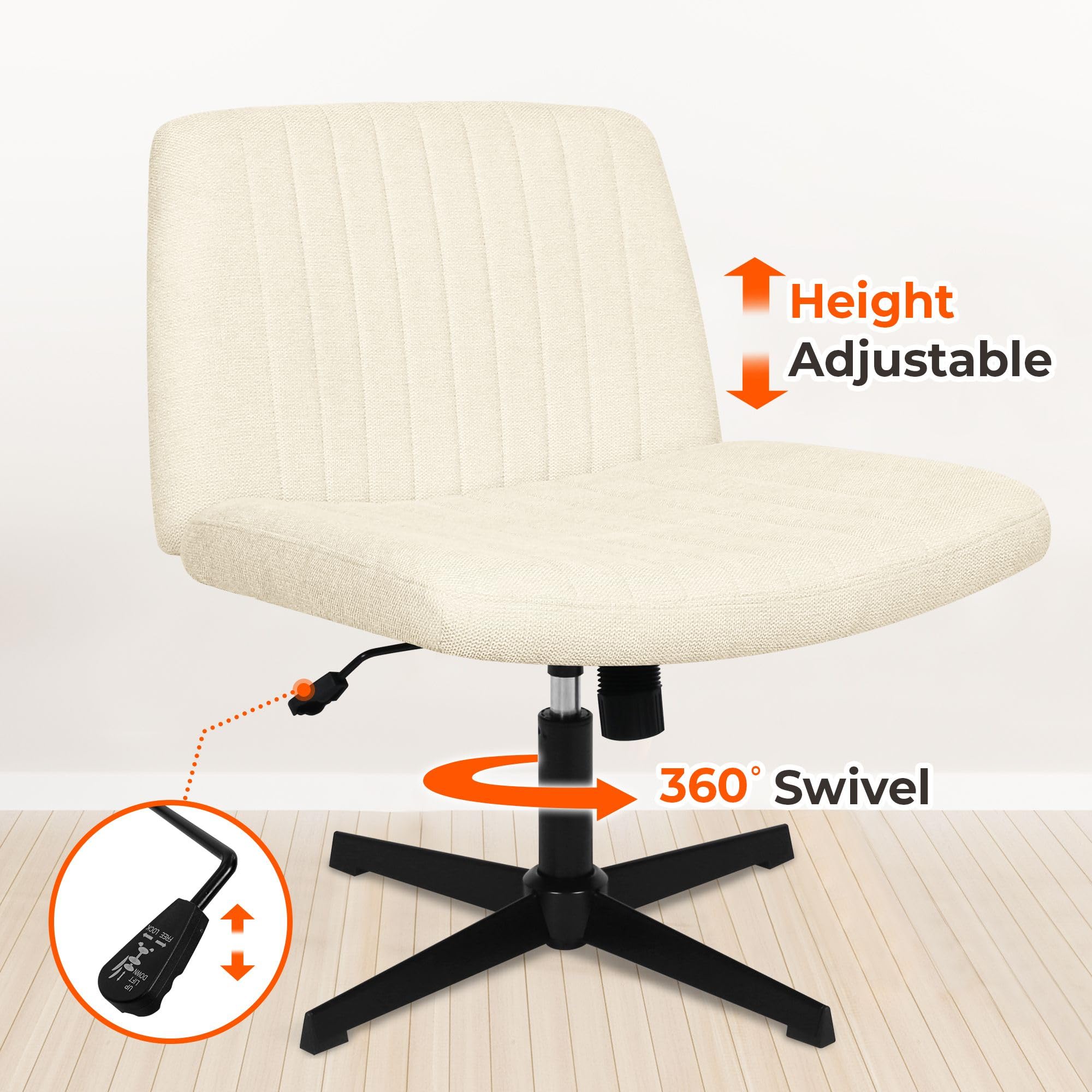 NEO CHAIR BIFMA base with gas lift; beige, durable height adjustment.