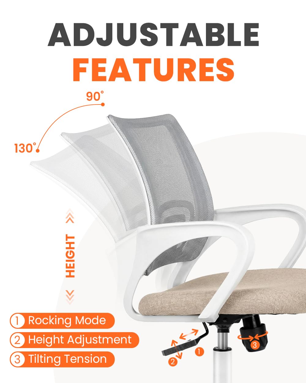 NEO CHAIR cushioned seat with foam padding for extended study or gaming.
