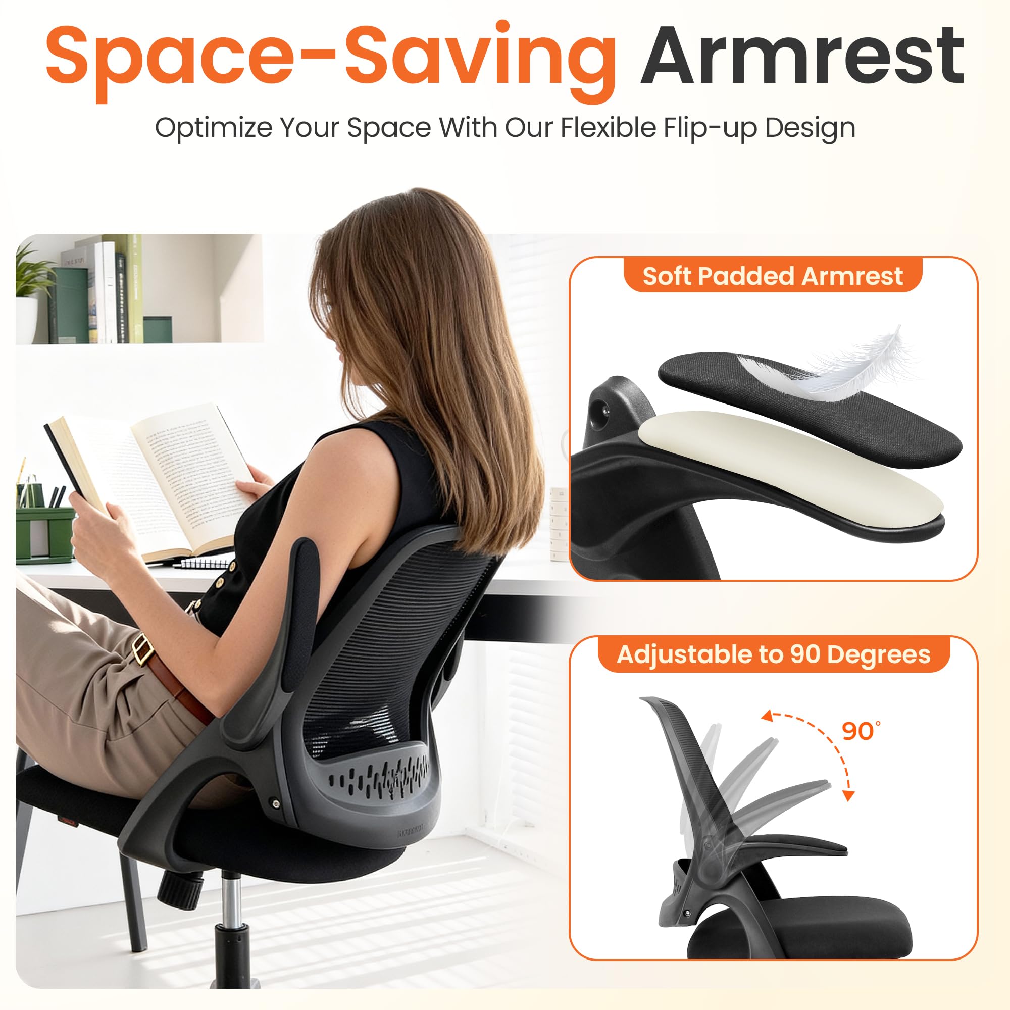 Neo Chair reinforced steel base and gas lift ensure durability.