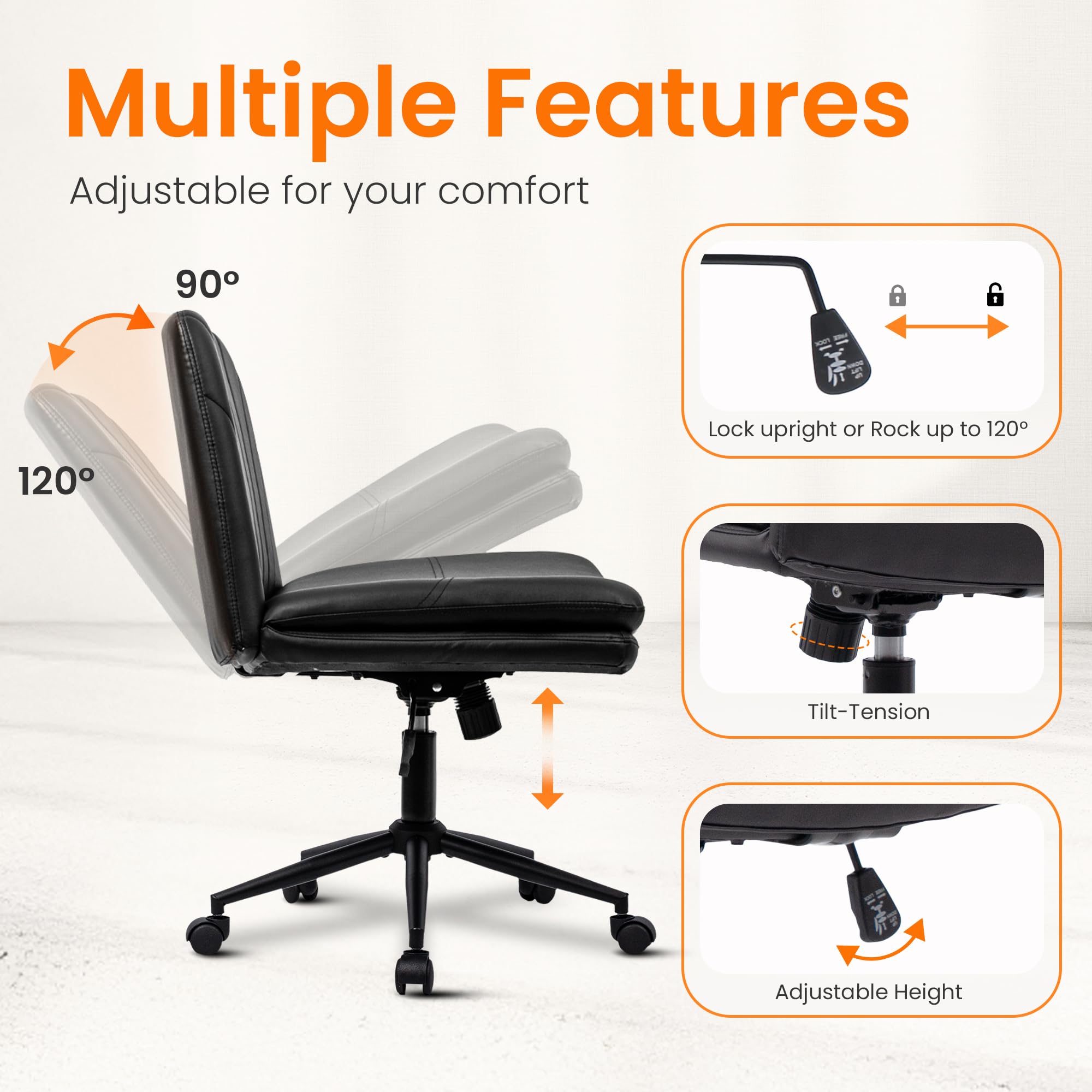 NEO CHAIR ergonomic backrest supports natural posture while seated