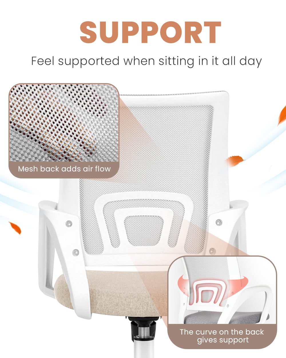 NEO CHAIR height adjustment and tilt for personalized seating alignment.