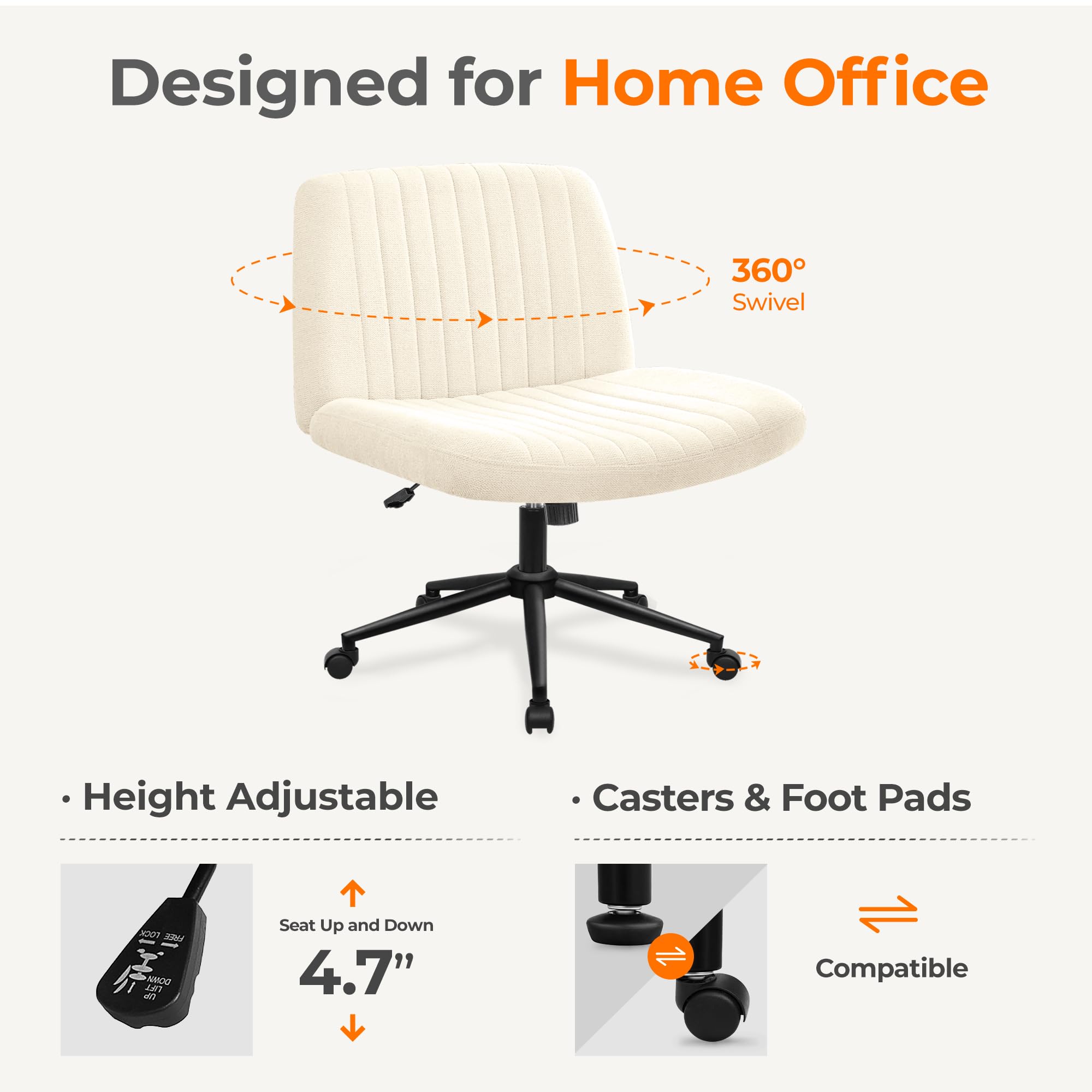 NEO CHAIR interchangeable base with wheels or pads adapts to any setup