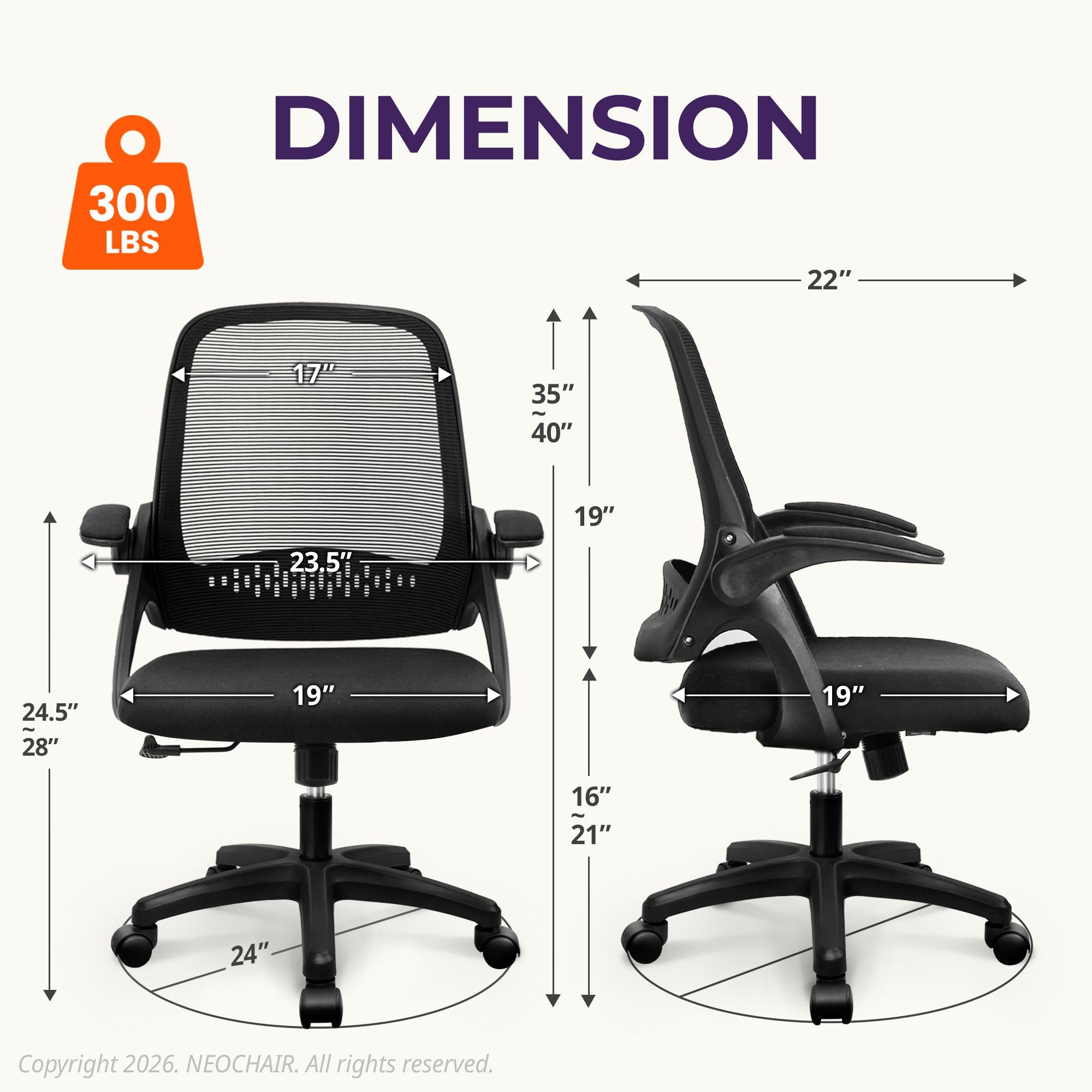 NEO CHAIR back-rest with lumbar support for improved posture during tasks