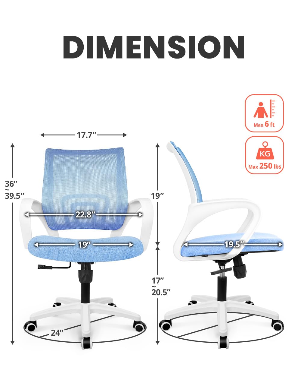 NEO CHAIR lumbar-support feature to help posture while you work or study