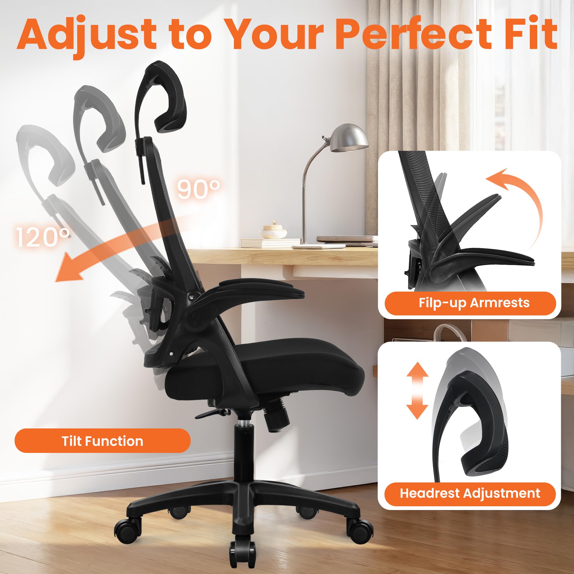 NEO CHAIR lumbar support adapts to your posture during long hours.