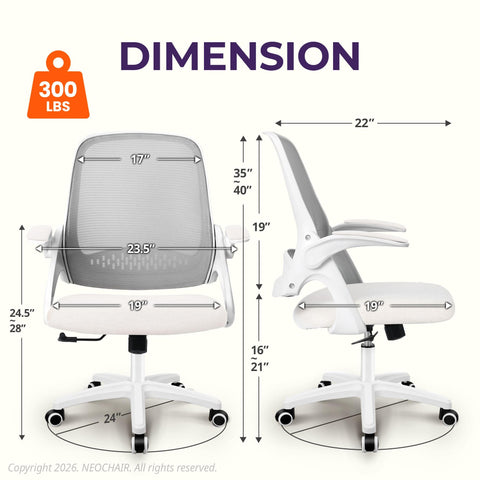 Neo Chair lumbar support cups the lower back for extended comfort.