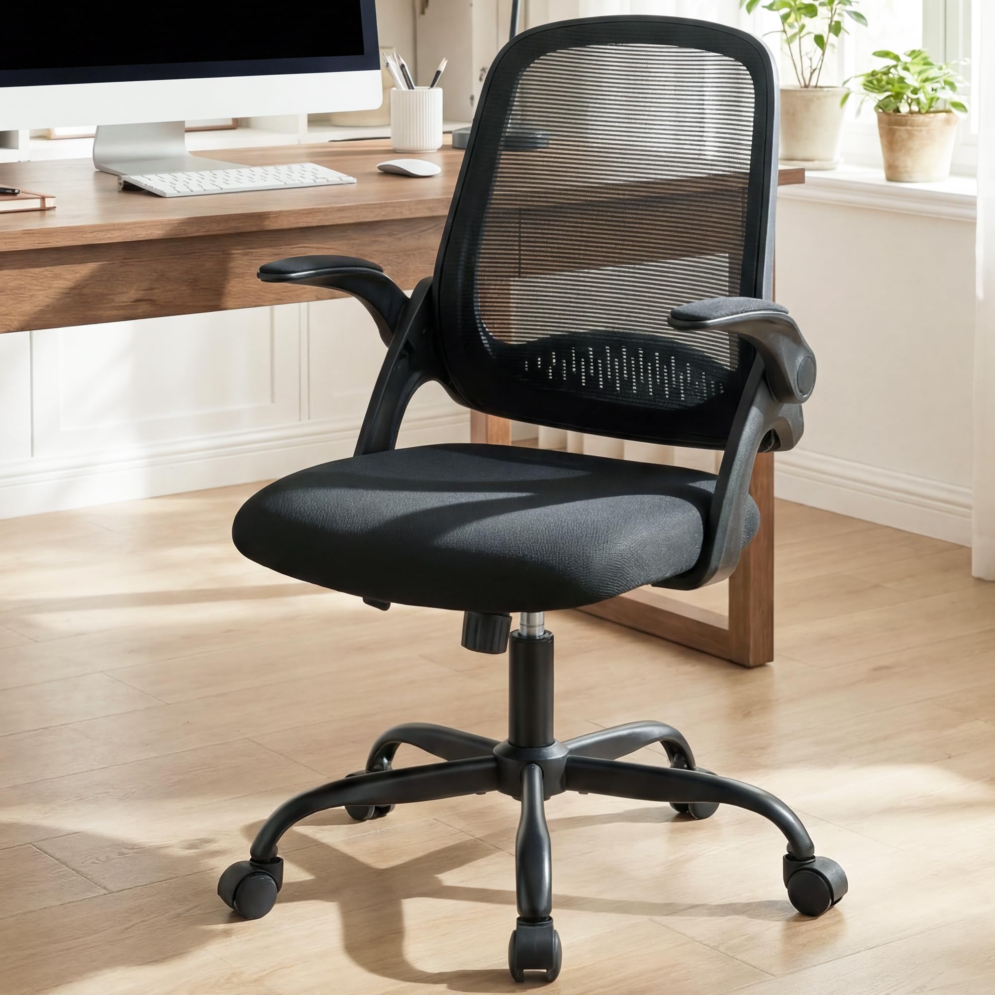 Neo Chair office chair mesh backrest provides airy support for long workdays.