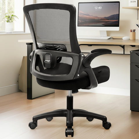 NEO CHAIR office desk setup with breathable mesh back for all-day comfort