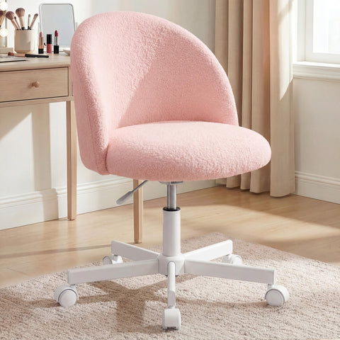 NEO CHAIR pink vanity chair with wheels for comfy desk setup.