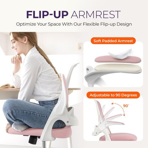 NEO CHAIR pink 360-degree swivel for easy multi-tasking