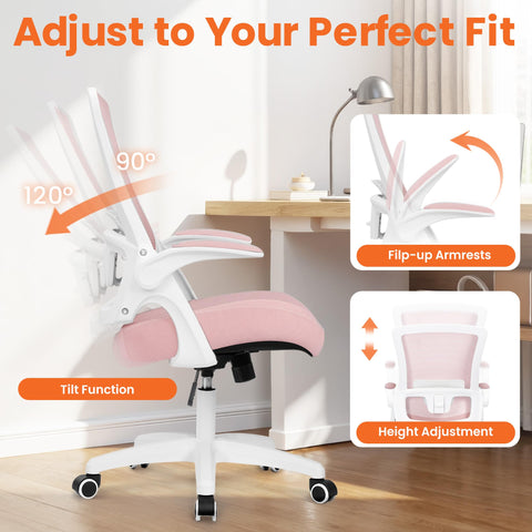 NEO CHAIR pink adjustable-lumbar-support adapts to your posture