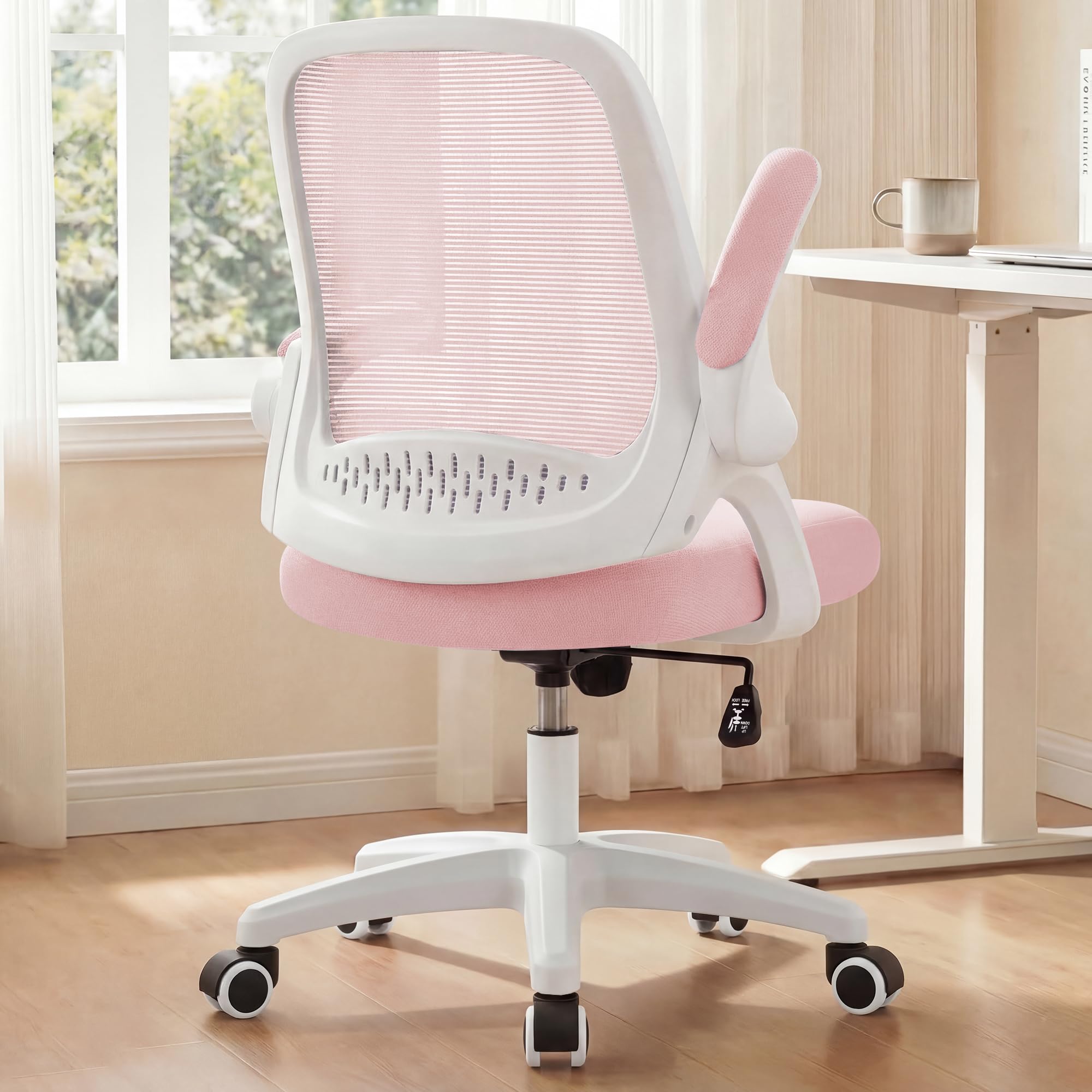 NEO CHAIR pink mesh backrest for breathable comfort during work