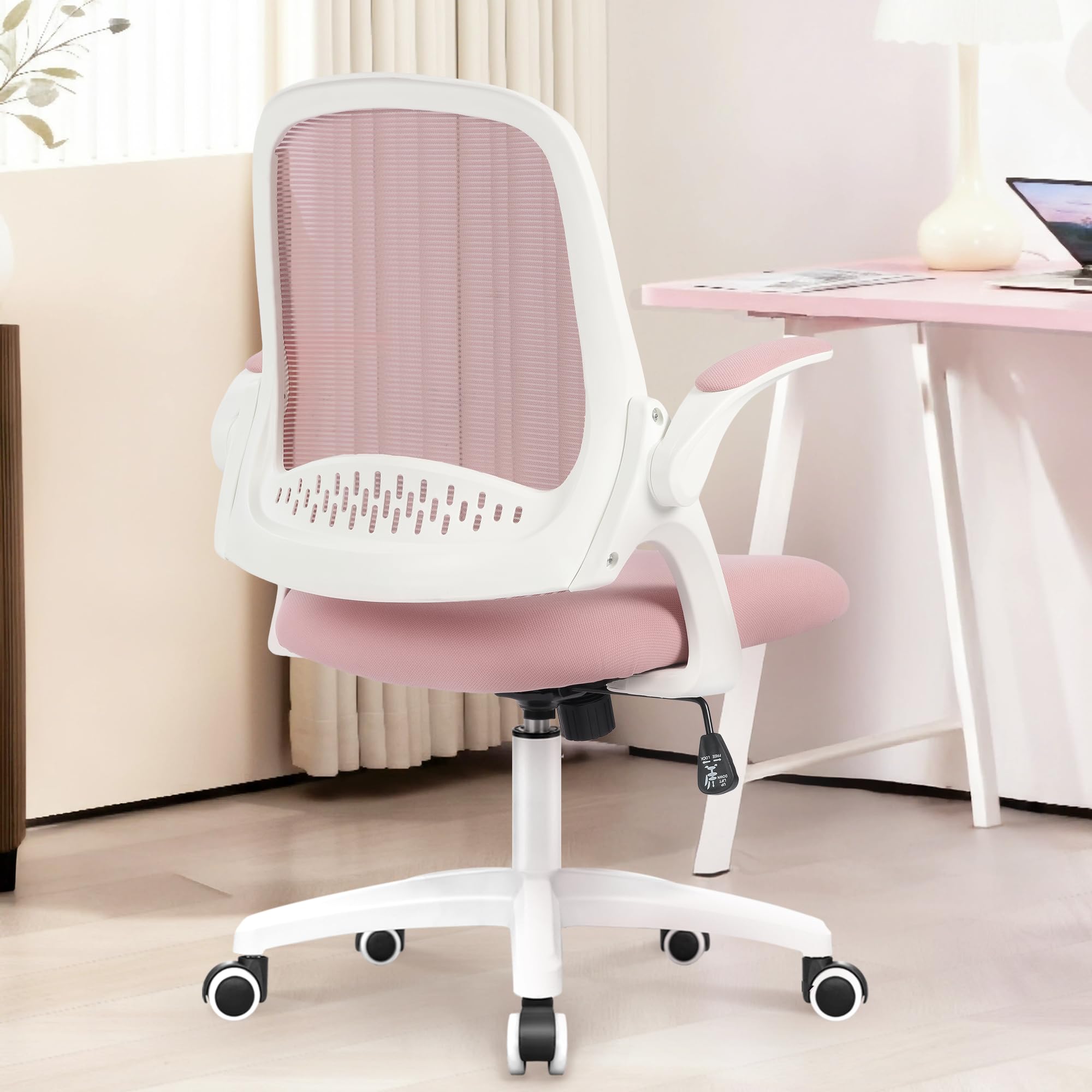 NEO CHAIR pink solid gas lift enhances height precision