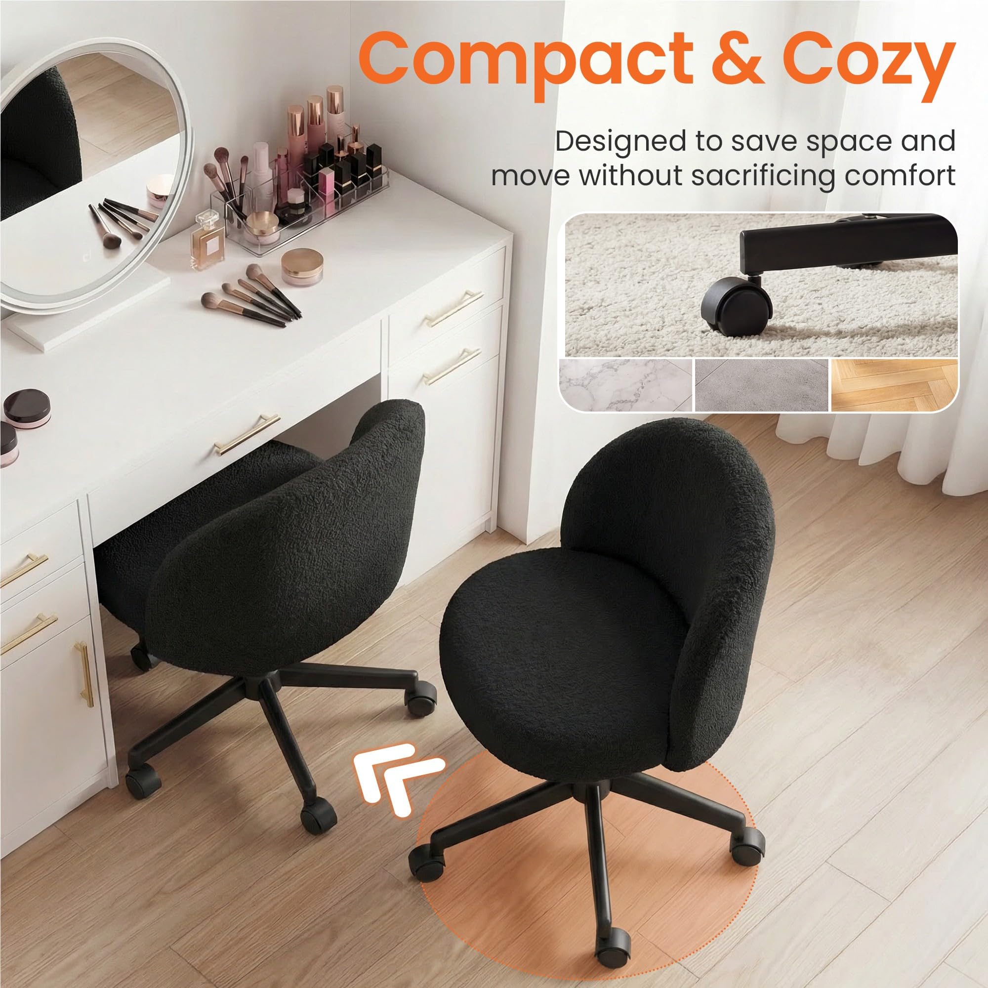 NEO CHAIR reinforced steel base offers sturdy support up to 300 lbs.