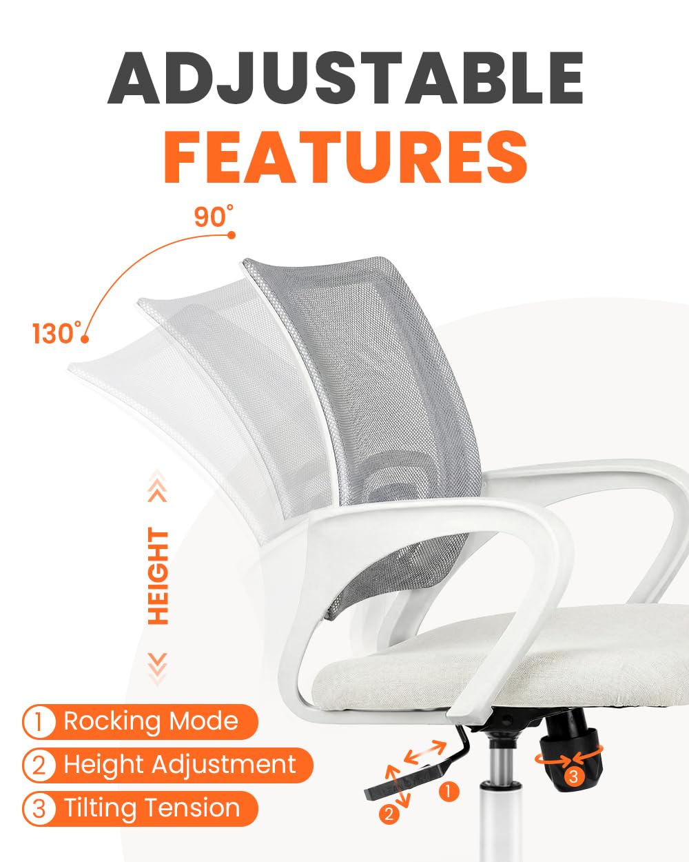 NEO CHAIR rolling wheels provide smooth mobility on various floors.