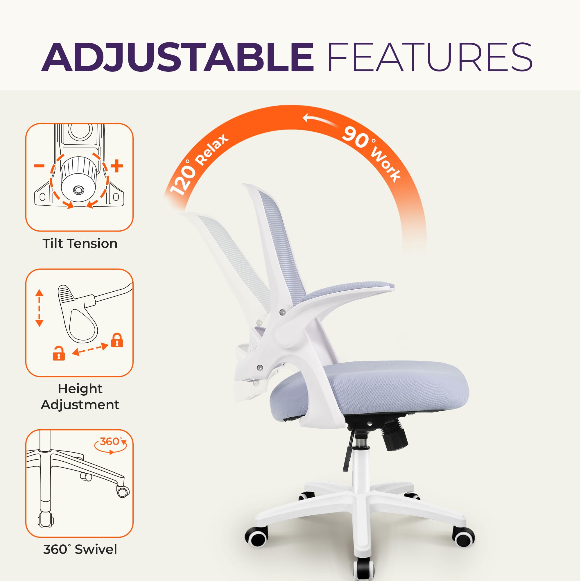 NEO CHAIR SGS-certified gas lift ensures reliable height adjustments