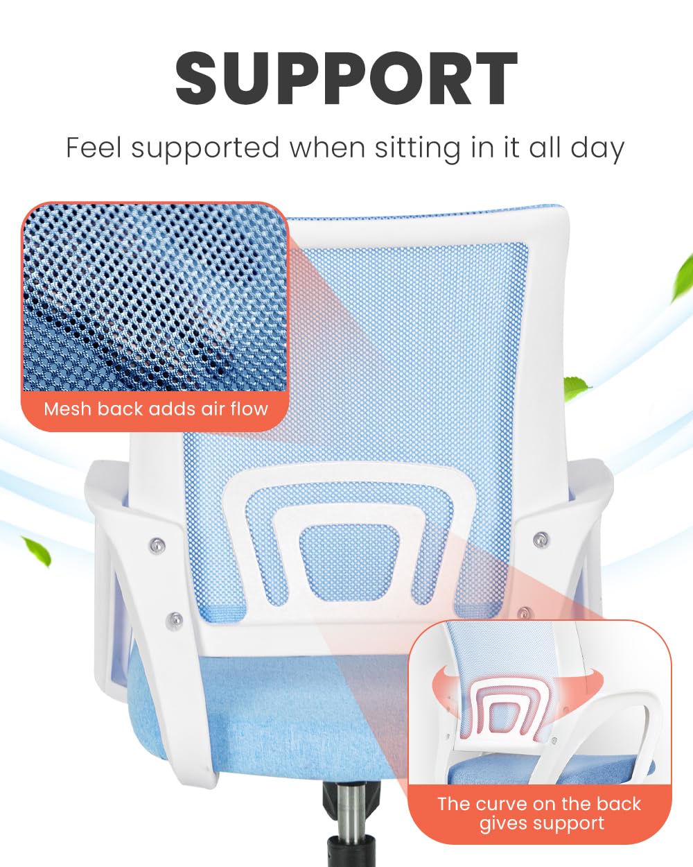 NEO CHAIR tilt function for subtle reclining and comfort adjustments