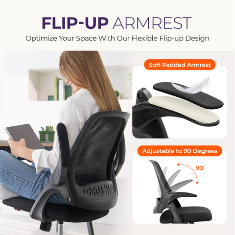 NEO CHAIR tilt tension and 360° swivel support smooth movement.
