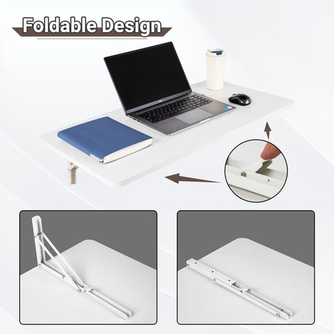 Neoaider Upgrade folded desk against wall demonstrates compact storage