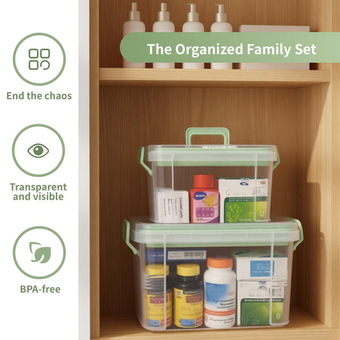 NEOCUPPIXE large medicine organizer showing bottles and clear visibility