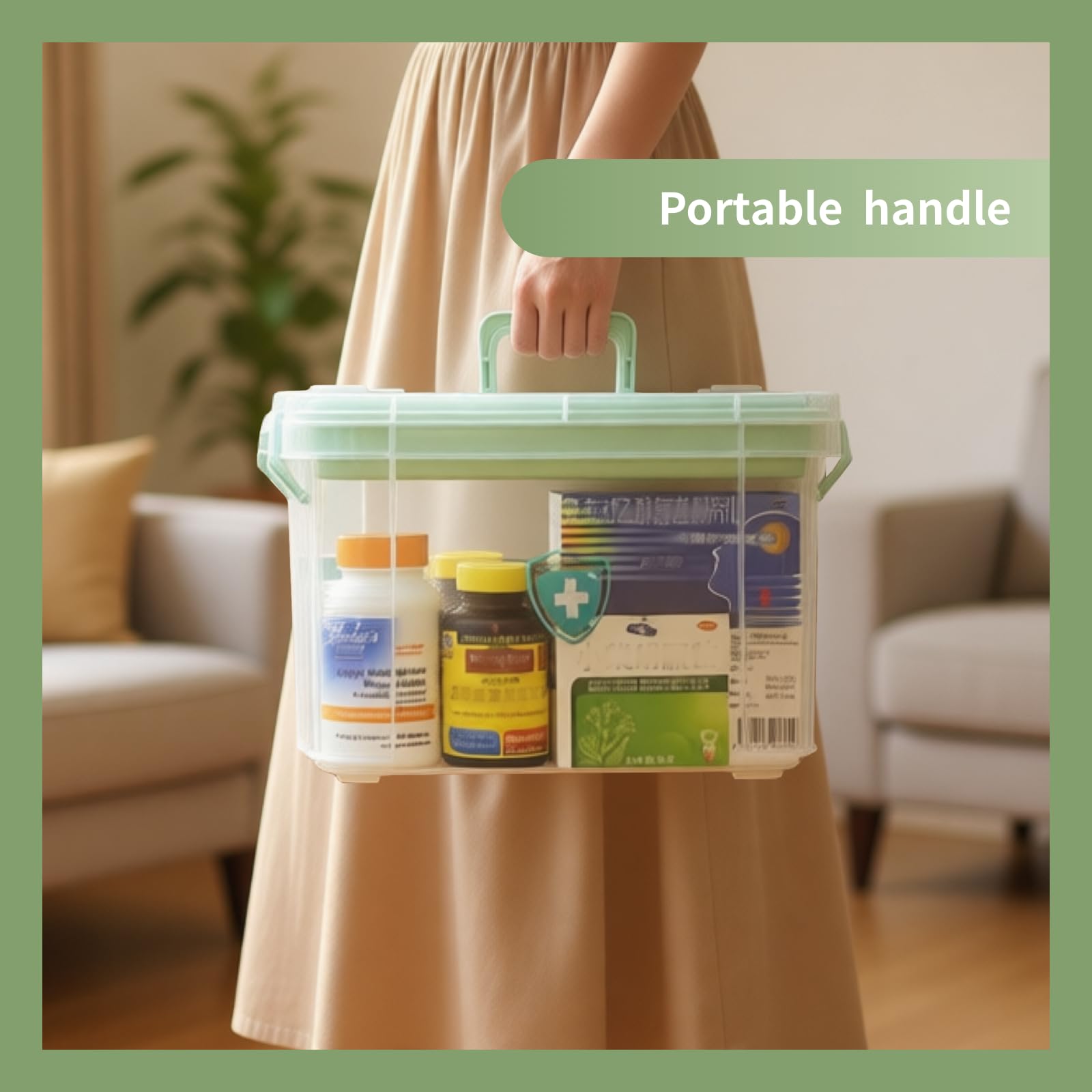 NEOCUPPIXE portable first aid box with handle for transport