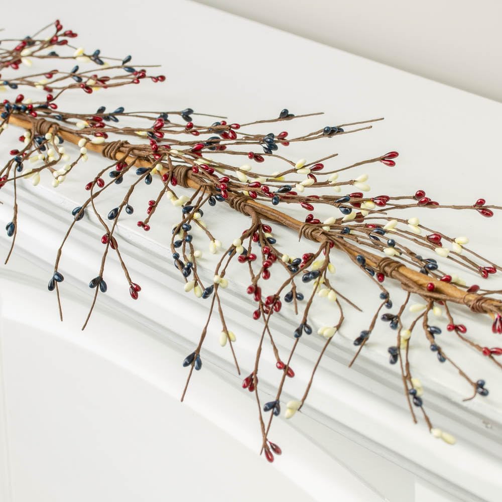 NeoL'artes patriotic garland styled as a wreath or centerpiece for year-round Americana.