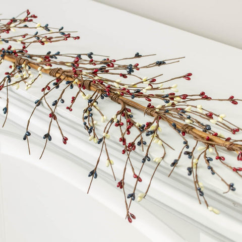 NeoL'artes patriotic garland styled as a wreath or centerpiece for year-round Americana.