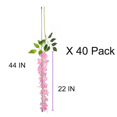 Neoones wisteria garland pink 3.75ft strings, perfect for cascading centerpieces and doors.