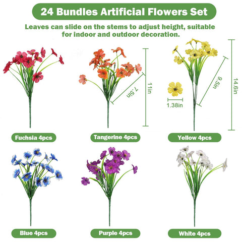 Nepfaivy six-color artificial flowers for versatile garden display.