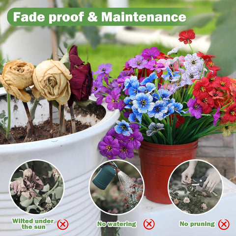 Nepfaivy no-watering fake flowers simplify outdoor maintenance