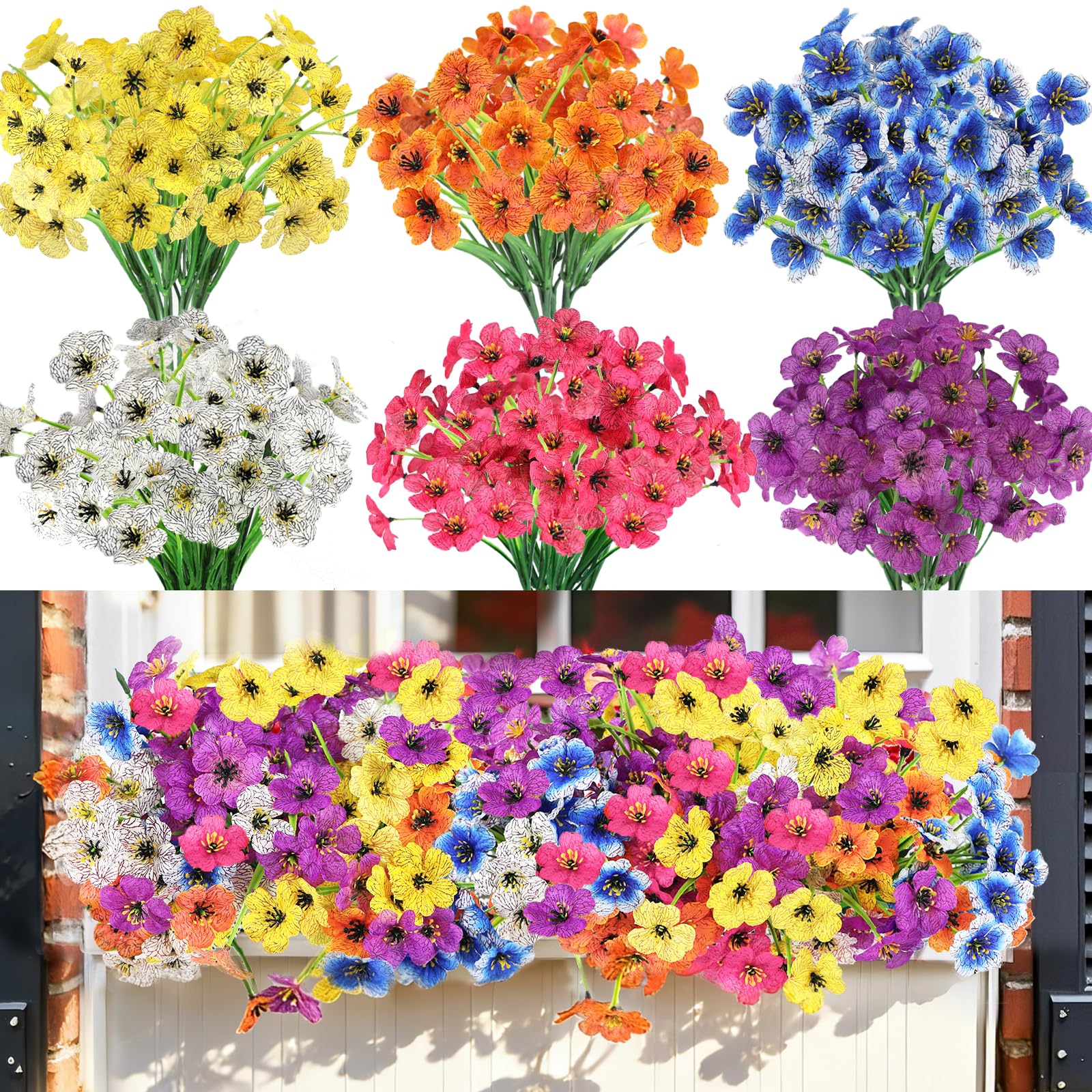 Nepfaivy outdoor UV-resistant flower bundles for durable patio decor.