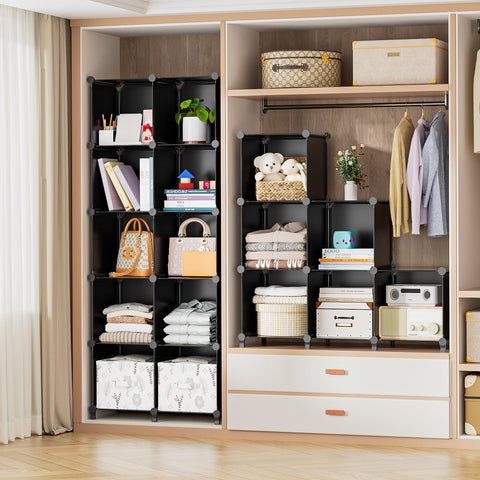 Neprock cube shelves hold books and toys for kids