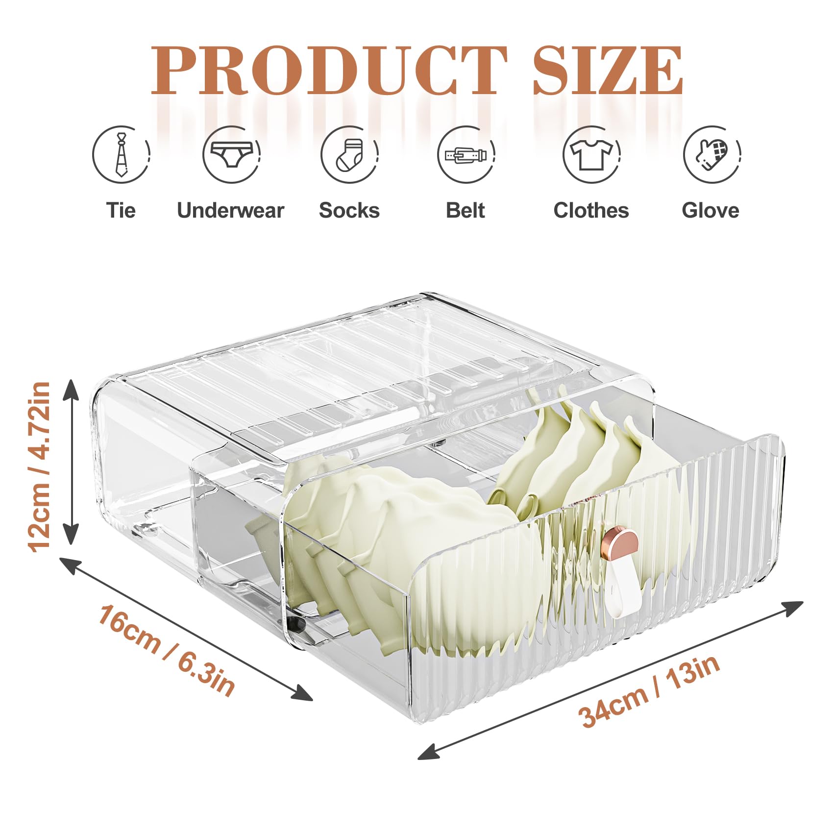 Neprock clear acrylic organizer supports tidy dressers and easy access.