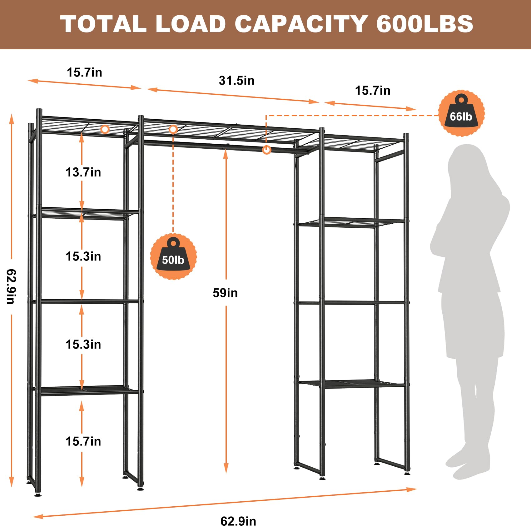 Neprock portable closet assembly demonstrates tool-free quick setup.