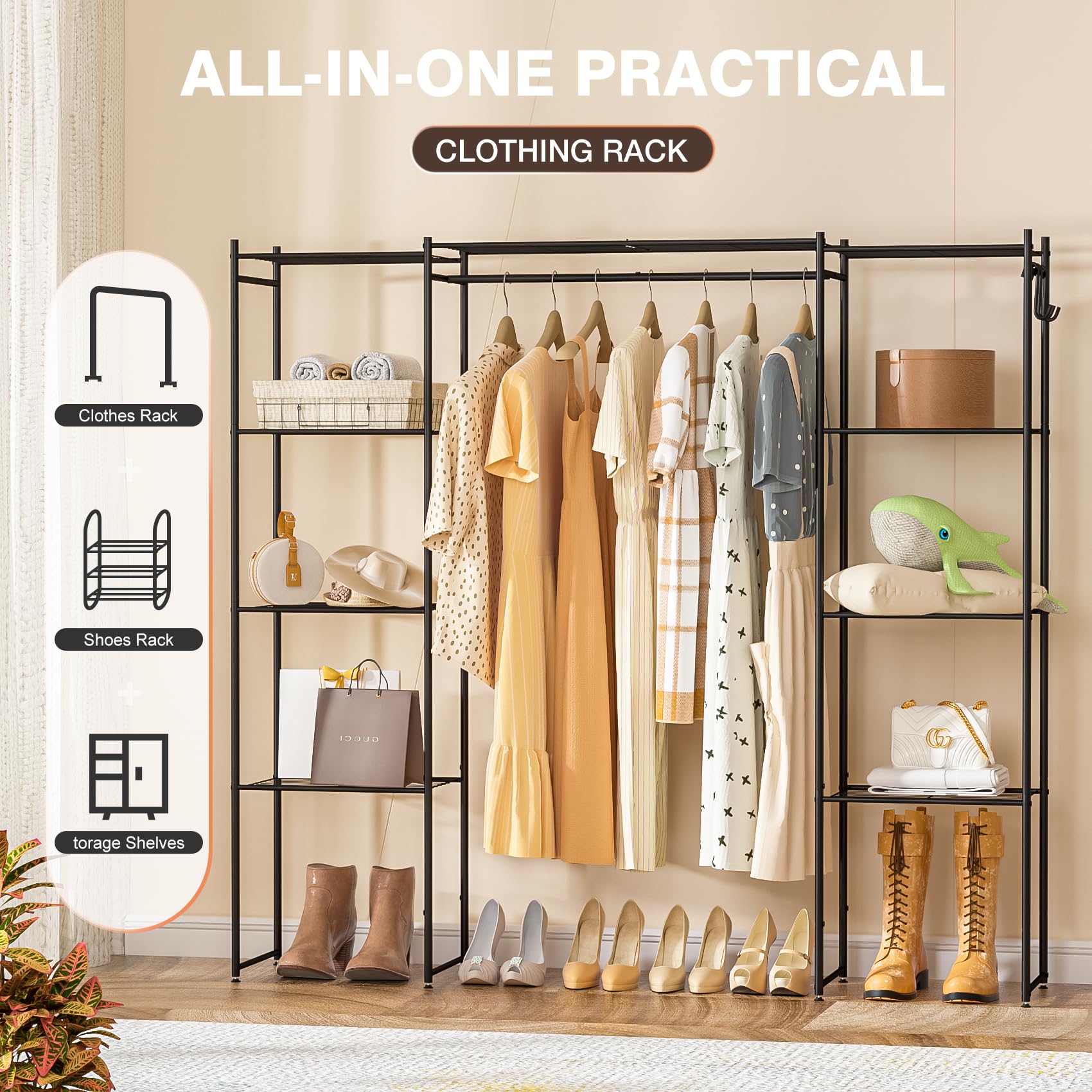 Neprock wardrobe adjustable feet stabilize on uneven floors for secure storage.
