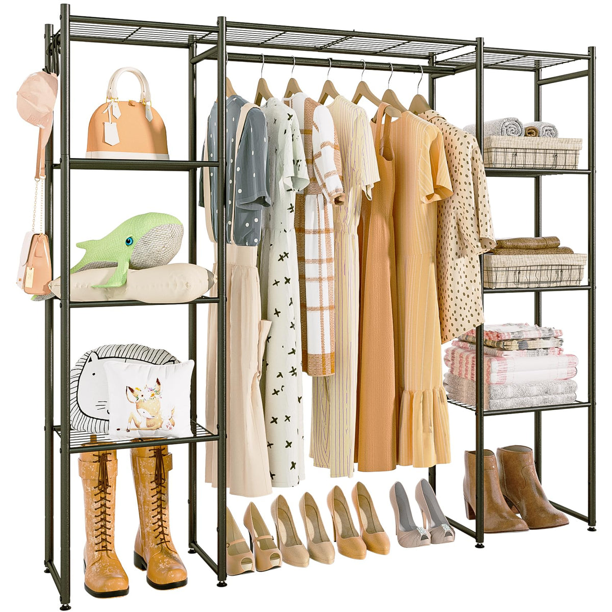 Neprock portable closet wardrobe frame for sturdy freestanding storage in any room.