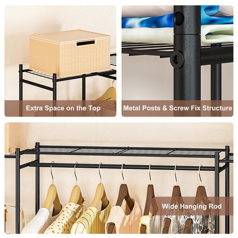 Neprock storage top shelf holds suitcases and large bins.
