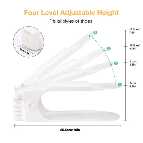 Neprock shoe slots organizer features anti-slip rails to keep pairs secure