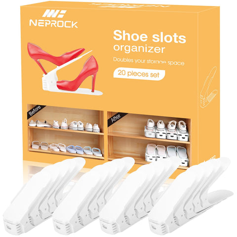 Neprock shoe slots organizer double-deck design showcases space-saving closet solution