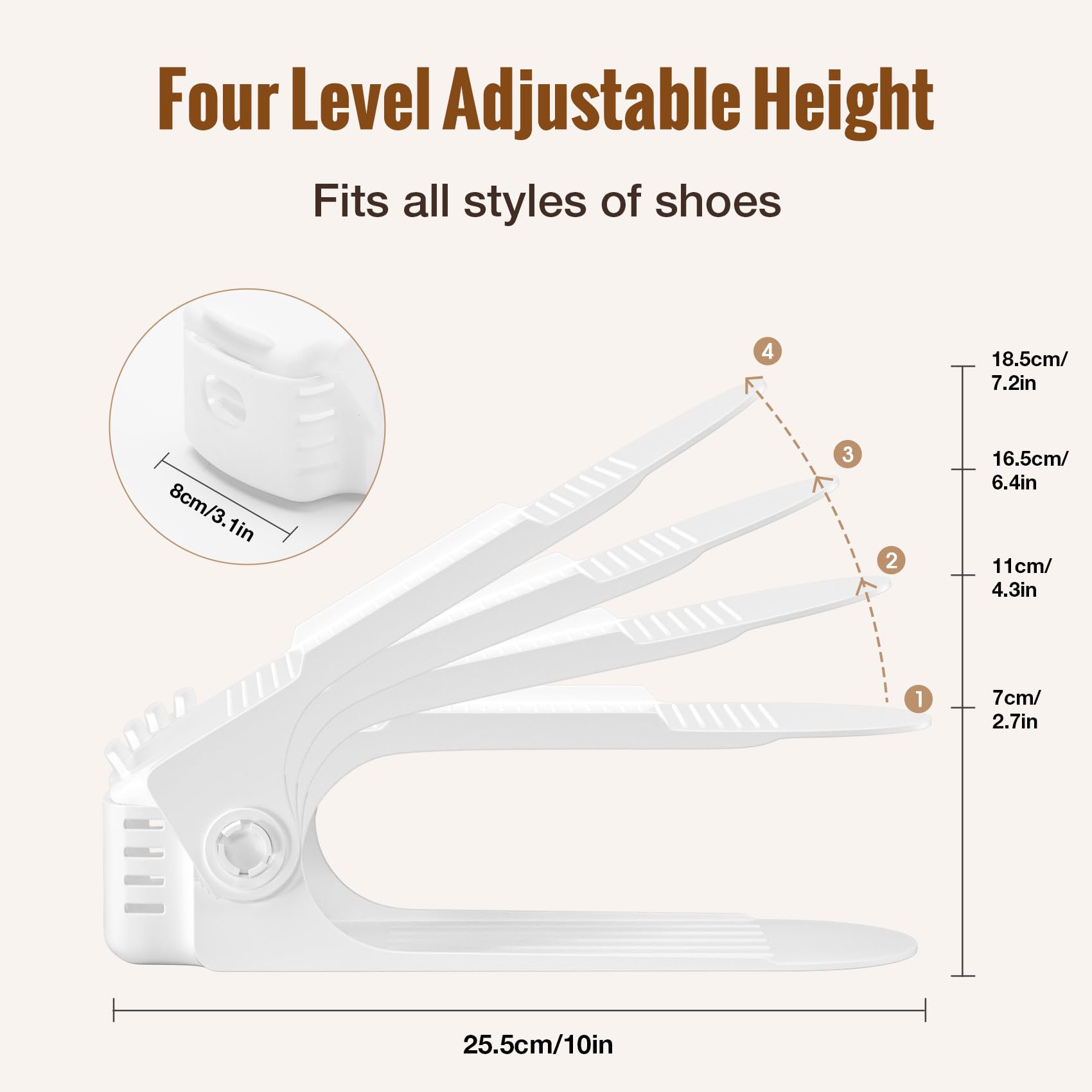 Neprock Shoes Slots Organizer adjustable heights fit various shoes without squeezing