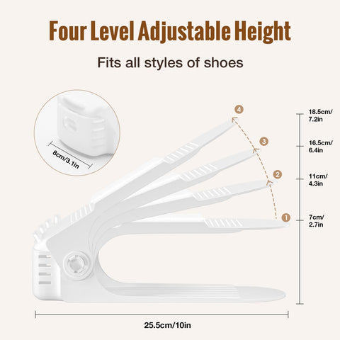 Neprock Shoes Slots Organizer adjustable heights fit various shoes without squeezing
