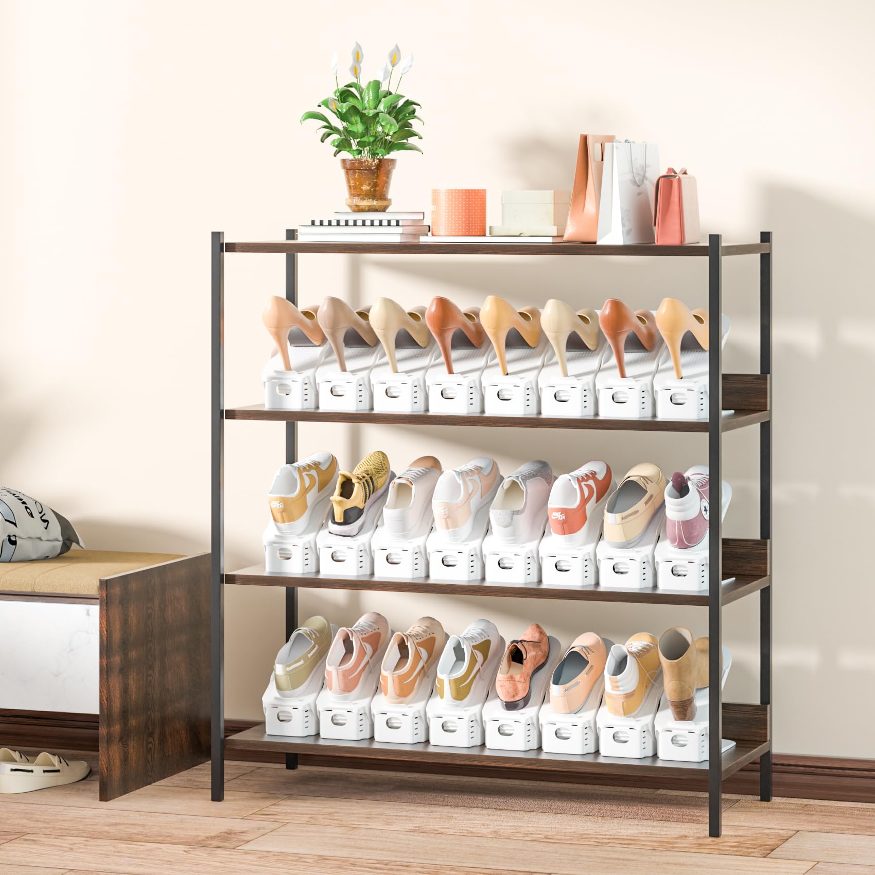 Neprock Shoes Slots Organizer ideal for entryways to declutter footwear