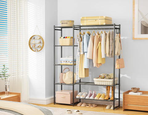Neprock Wardrobe Closet four shelves for folded items and accessories.