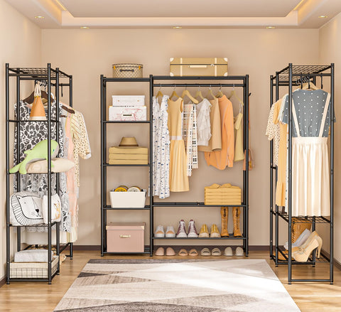 Neprock Wardrobe Closet sleek black finish complements many room styles.