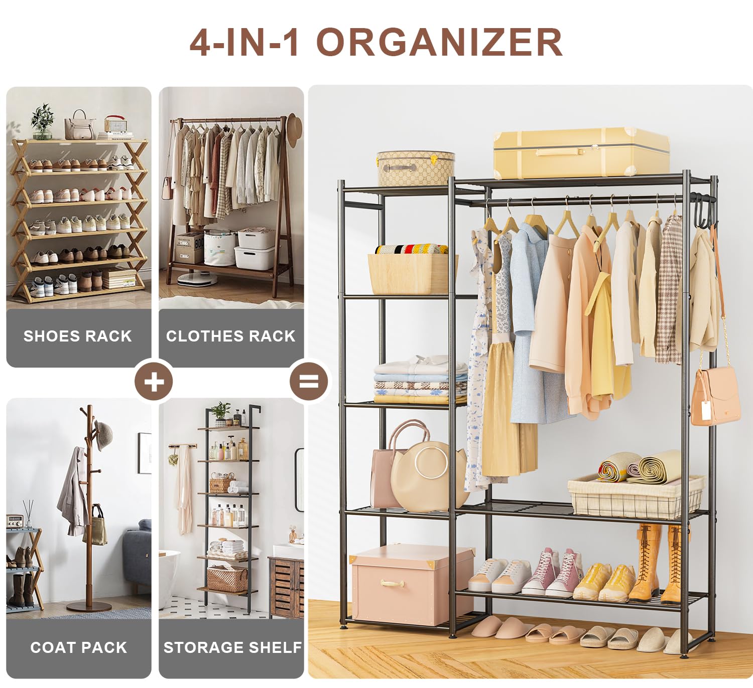 Neprock Wardrobe Closet bottom space ideal for shoes or bins.