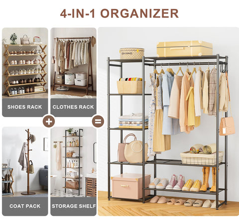 Neprock Wardrobe Closet bottom space ideal for shoes or bins.